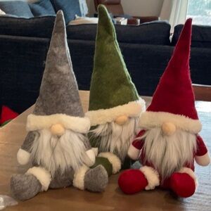 Festive Gnome Trio - Red, Green, and Gray